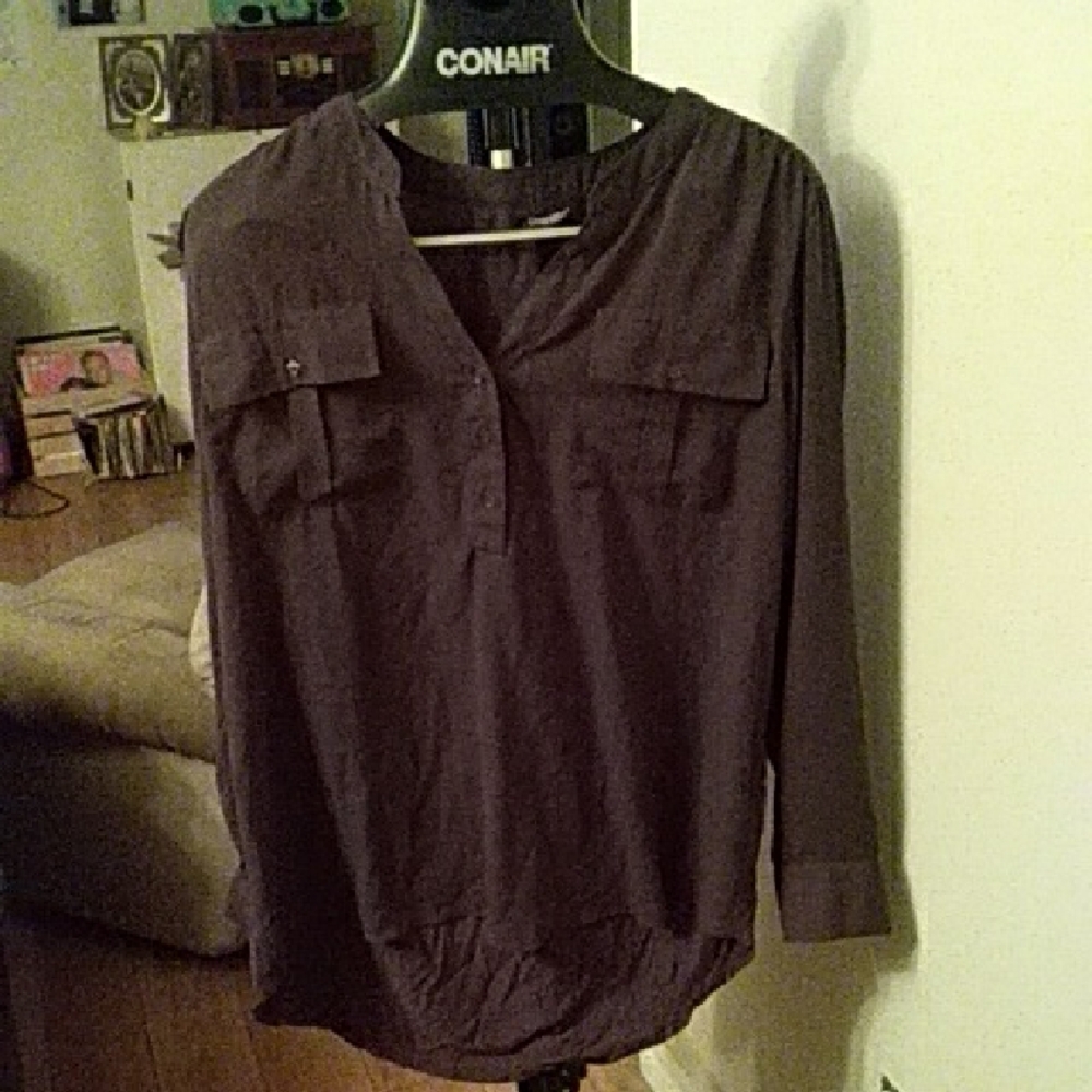 George Deep Purple Blouse 1X